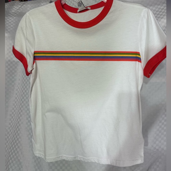 NWT Forever 21 Rainbow Striped Tee - Picture 1 of 5